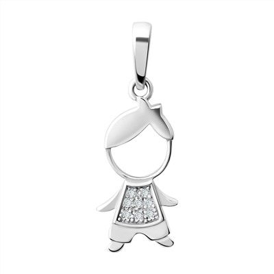 Подвеска из серебра куб.циркон., Л-27622