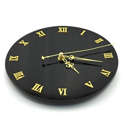 Часы настенные из обсидиана "Круглые 1" 215*215*10мм.