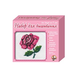 Набор для вышивания крестиком с пяльцами и иглой «Роза»