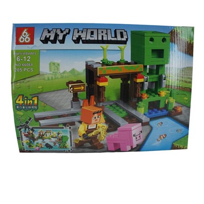 Конструктор My World 4в1 205дет. Платформа 29*21см / коробка 66068-3