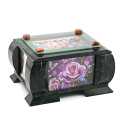 Фотоларец из змеевика с авантюрином коричневым, (Ф2) 235*190*130мм