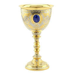 Кубок с гравировкой, вставки Лазурит 130*130*230мм