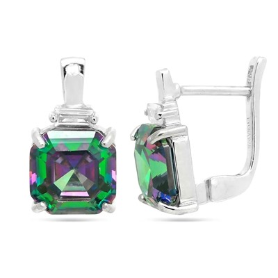 Серьги из серебра мистик кварц, Хит