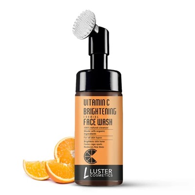 VITAMIN C BRIGHTENING Foaming Face Wash, Luster (ВИТАМИН C ОСВЕТЛЯЮЩАЯ пенка для умывания с силиконовой щёткой, Ластер), 100 мл.