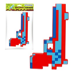 Игроленд. Пистолет "Мир Квадратов", свет, звук, 3AАА, PP, 25x15x1,6см, 2 дизайна 261-696