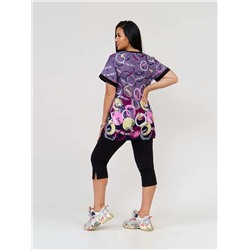 Костюм женский Текс-Плюс, цвет черный фиолетовый