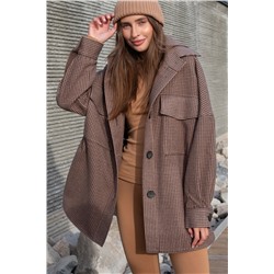 Пальто-рубашка укороченное в клетку