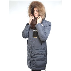 17-23 Пальто зимнее женское (холлофайбер, натуральный мех лисицы) размер M - 44 российский