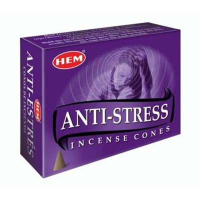 Hem Incense CONES ANTI-STRESS (Благовония конусы АНТИСТРЕСС, Хем), уп. 10 конусов.