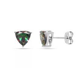 Серьги из серебра мистик кварц, Карамель