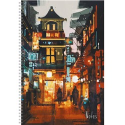 Тетрадь А4 60 л клетка  спираль для конспектов  NIGHT CITY (бел.лист) Экс.ТС4604932