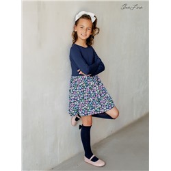 Платье Энни индиго-луговые цветы