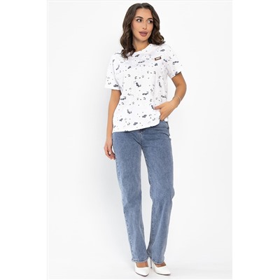 Футболка Мэнси (белая/цветы) Б14127-4М