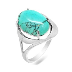 Кольцо из серебра бирюза пресс., КП90