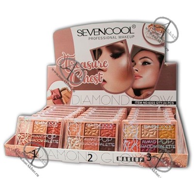 Тени  7Cool 6323-A 6цветов  т.01 DoDo Girl