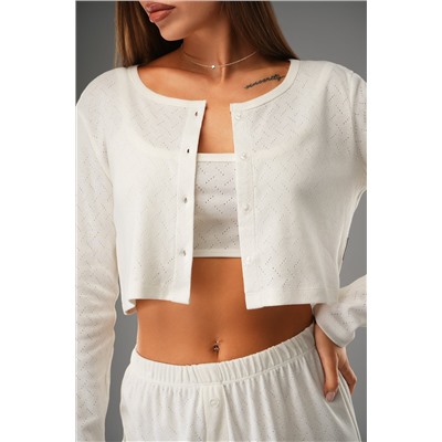 Женская пижама - тройка из ажурного хлопка Happyfox