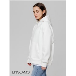 Женский худи оверсайз из футера с начесом Lingeamo молочный ВК-24 (131)