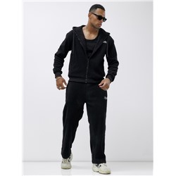 Спортивный костюм мужской демисезонный на флисе черного цвета 328Ch