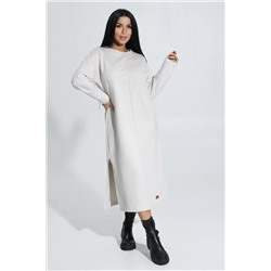 Платье длинное из футера бежевого