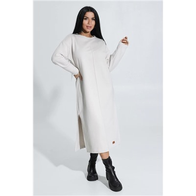 Платье длинное из футера бежевого