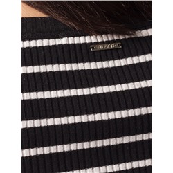 Лонгслив из трикотажа в широкий рубчик