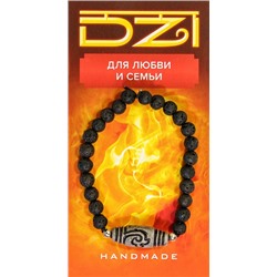 Браслет DZI на резинке, с Лавовым камнем и Бусиной ДЗИ - ЗЕЛЕНАЯ ТАРА №2 - для любви и семьи (ручная работа), Giftman, 1 шт.