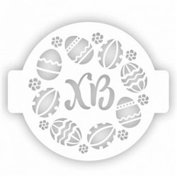 Трафарет для торта "ХВ, яйца" 14 см