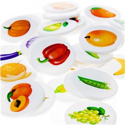 Лото с пластиковыми фишками «Овощи и фрукты»