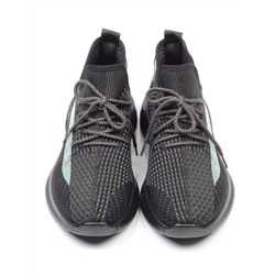 HA102-2 BLACK/GREEN Кроссовки мужские (текстиль)