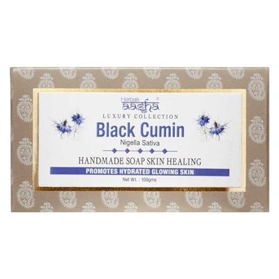 BLACK CUMIN Handmade Soap Skin Healing, Aasha Herbals (ЧЁРНЫЙ ТМИН мыло ручной работы, исцеляющее, Ааша Хербалс), 100 г.