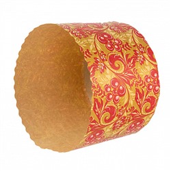 Форма для кулича "Красно-золотая" d=11 см, набор 10 шт