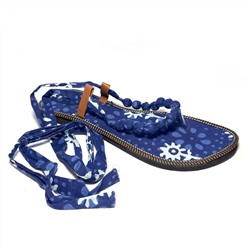 Индийские САНДАЛИИ НА ЗАВЯЗКАХ, цвет СИНИЙ (размер 10), 1 пара.