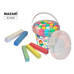 Мел цветной 25шт. 5цв. Mazari  д/асфальта /кругл. пласт. банка M-16336