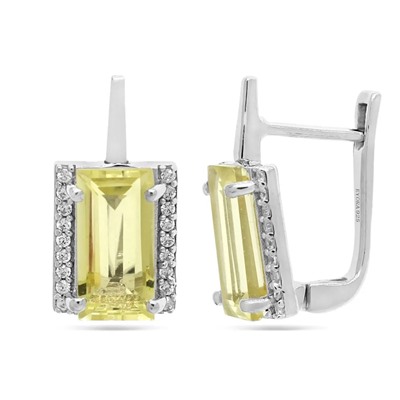 Серьги из серебра лимонный топаз, Татьяна