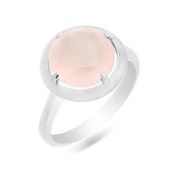 Кольцо из серебра розовый кварц, Ю-100М47