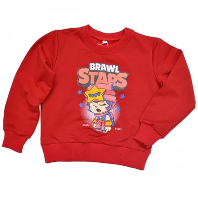 Свитшот детский "Brawl Stars - Sandy" для девочки (красный)
