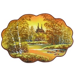 Картина с рисунком из камня, осеннее утро "облачко" 46*31,5см, 700г