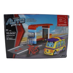 Конструктор Auto Target  91дет. Автобус,велосипед,парковка 18*13cм / коробка 26307