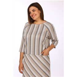 Lady Style Classic 766/10 серый_с_горчичным_"Полоска", Платье