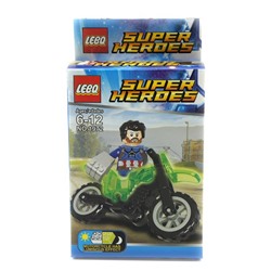 11 Конструктор SuperHeroes Свет.на мотоцикле (8 видов) 8*14см /коробка 1972 АКЦИЯ! СКИДКА 50%