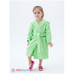 Детский махровый халат с капюшоном салатовый МЗ-04 (48)