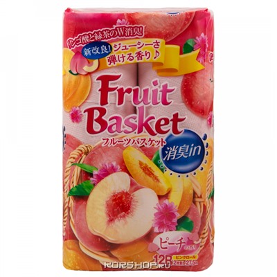 Туалетная бумага с ароматом персика Fruit Basket Marutomi (2 слоя), Япония