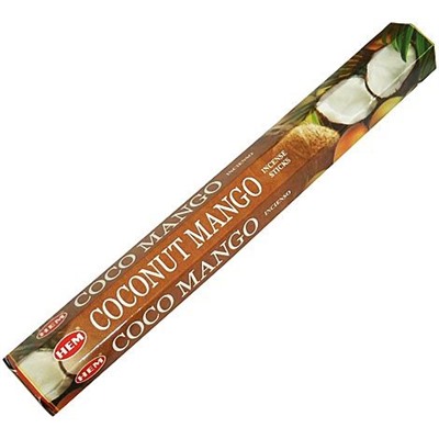 Hem Incense Sticks COCONUT MANGO (Благовония КОКОС МАНГО Хем), уп. 20 палочек.