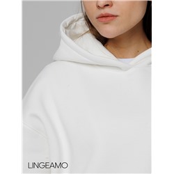 Женский худи оверсайз из футера с начесом Lingeamo молочный ВК-24 (131)