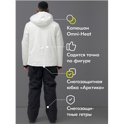 Горнолыжный костюм анорак мужской зимний белого цвета 389Bl