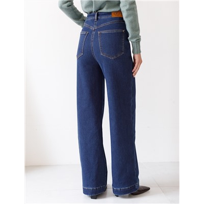 Джинсы-трубы из эластичного денима на флисе