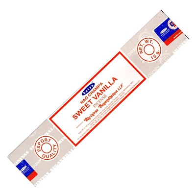 Nag Champa SWEET VANILLA Incense, Satya (Благовония НАГ ЧАМПА СЛАДКАЯ ВАНИЛЬ, Сатья), 15 г.