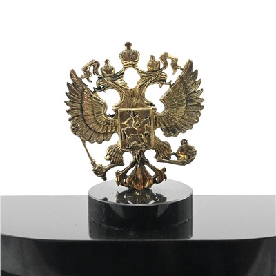 Часы из змеевика "Герб России" 115*60*170мм