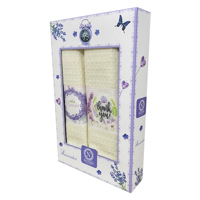 Набор вафельных полотенец NILTEKS (SWAN) LAVENDER SATIN 2 пр р-р 40х60