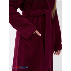 Женский халат с капюшоном темно-бордовый МЗ-06 (122)
